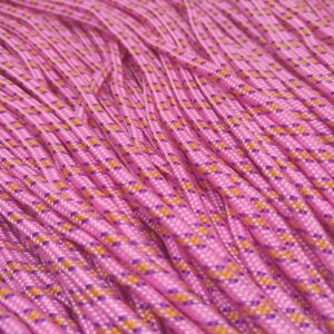 Paracord İp , Paracord Bileklik İpi Pembe Renk Mor Turuncu Şerit 2 mm - Görsel 3