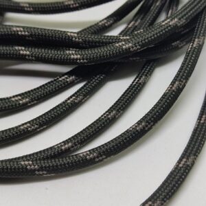 Paracord İp 4 mm Koyu Haki Yeşil Renk Bej Şerit - Görsel 2