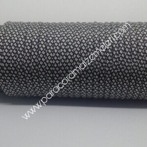 Paracord 550 İp, Paracord Paraşüt Bileklik  İpi Kristal Desenli Siyah Beyaz Renk - Görsel 3
